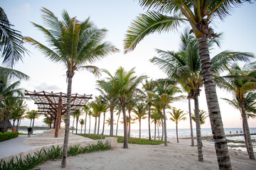 Sunrise on beach in Cancun