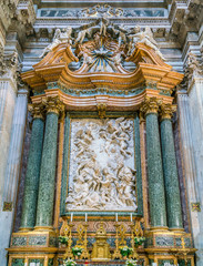 Main altar in the Church of Sant'Agnese in Agone in Rome, Italy.
