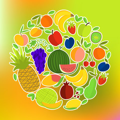 Fruits Round Composition