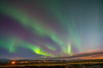 Fototapeta na wymiar Aurora Borealis, Northern lights in Iceland