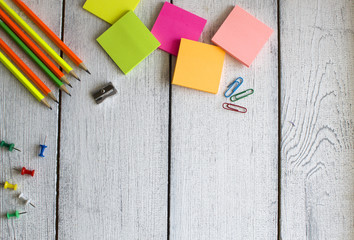 Background with neon color chancery and empty place (horizontally)