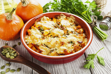 Chicken baked with pumpkin