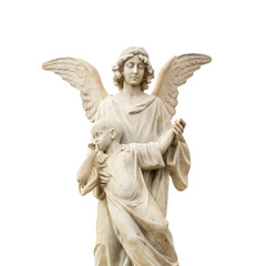 Fototapeta na wymiar Statue in the cemetery of Montjuic in Barcelona