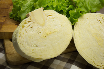 white cabbage in a section