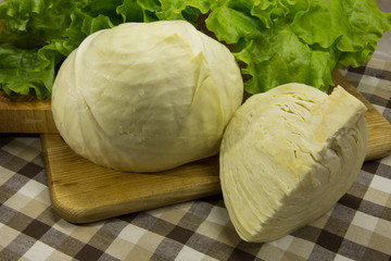 white cabbage in a section