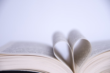 heart arranged from sheets on a white background