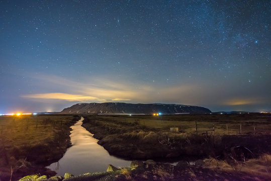 Night starry sky in Iceland