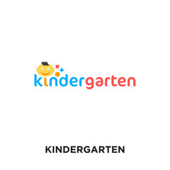kindergarten logo isolated on white background for your web, mobile and app design