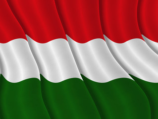 Illustration of a flying Hungarian flag