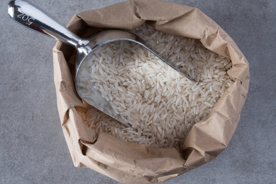 White Rice in a Brown Paper Bag