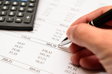 Worker doing the accounting