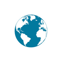 Vector planet Earth icon. Flat planet Earth icon. Flat design vector illustration for web banner, web and mobile, infographics. Vector Earth icon graphic. Vector icon isolated on gradient background