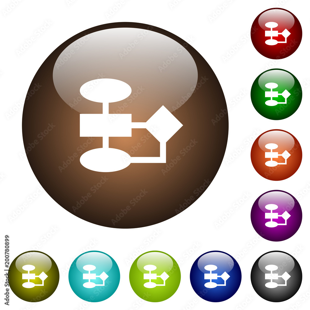 Poster flowchart color glass buttons