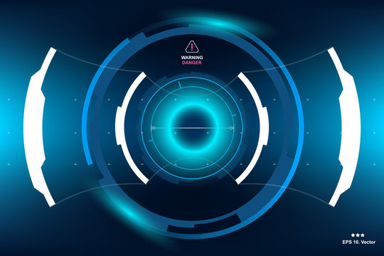 Futuristic sci fi hud circle element abstract hologram, design background virtual reality