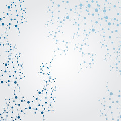 Structure molecule and communication. Dna, atom, neurons. Scientific concept for your design. Connected lines with dots. Medical, technology, chemistry, science background. illustration.