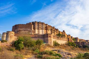 Mehrangarh fort in Jodhpur, Rajasthan, India.