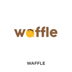 waffle logo isolated on white background for your web, mobile and app design