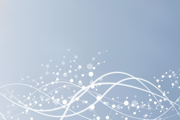 Structure molecule and communication. Dna, atom, neurons. Scientific concept for your design. Connected lines with dots. Medical, technology, chemistry, science background. illustration.