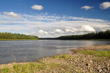 The Shchugor river in the Northern Urals.