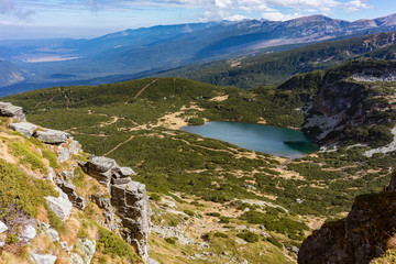 Naklejka na ściany i meble View on the seven Rila lake region in the Bulgarian mountain Rila