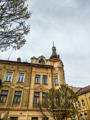 Fototapeta na wymiar Lviv old architecture cityscape in the spring season