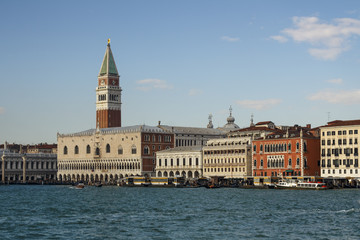 Seaside view on St Mark's Campanile (Bell Tower) in Venice, Italy, 2016