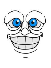 gesicht grinsen verrückt wahnsinnig lustig cool comic cartoon clipart
