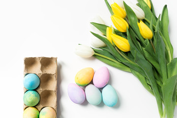 Fototapeta na wymiar Multicolour Easter eggs 