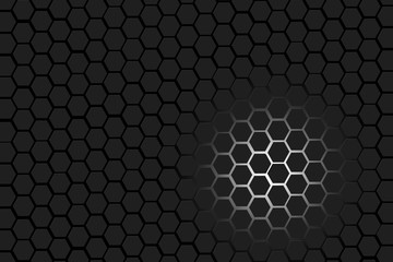 colorful light on 3d honeycomb, hexagon background