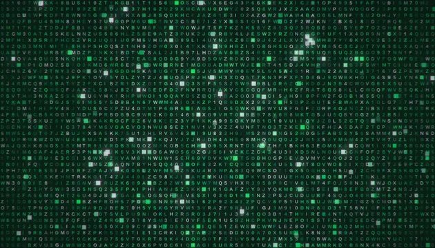 Blue screen binary code screen,4k 3d rendering video.(4096x2304)
