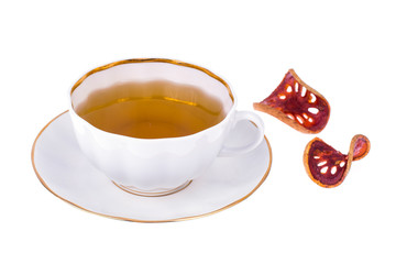 Tea matum in white cup