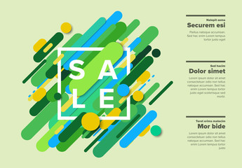 Vector abstract sale poster made from big color lines