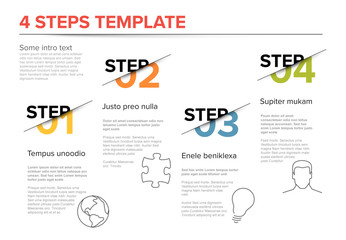 Modern progress four steps template