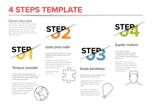 Modern progress four steps template