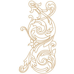 Golden vintage baroque ornament, corner. Retro pattern antique style acanthus. Decorative design element filigree calligraphy vector. - stock vector