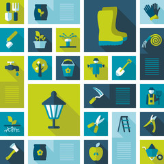 Garden Farm icons vector set