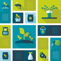 Garden Farm icons vector set