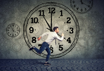 Business man running out of time