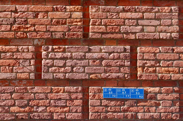 Wall of red brick.