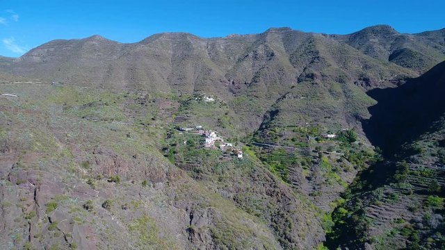 drone flight over high mountains