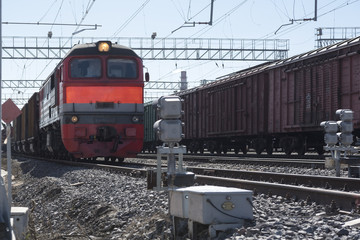 Railway locomotive on Rails.