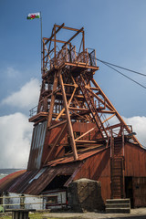 Fototapeta na wymiar Big Pit Blaenavon Coal Mining Museum Winding Gear 