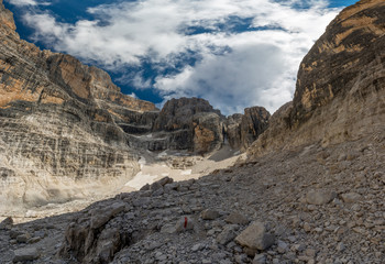 Panoramic view of begining of mountain valley.