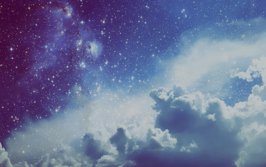 Space Clouds Art Background Vintage Colors Wallpaper 