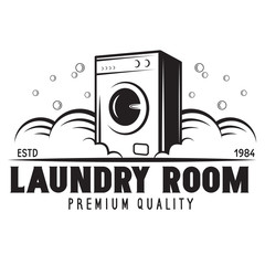 Vector laundry logo emblem, design element. logotype template and badge.