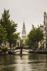 Boat in the Dutch canal 