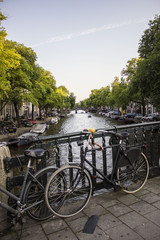 Amsterdam Canal bridge and fiets 