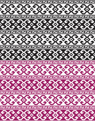 Seamless ethnic Georgian black and ruby red patterns for background, textile.