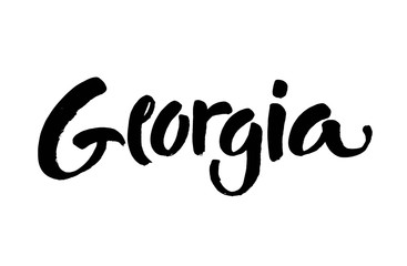 Georgia. American state. Lettering. Modern calligraphy. Hand drawn illustration. Element for flyers, banner, postcards and posters Vector