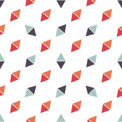 Seamless pattern with blue and red triangles